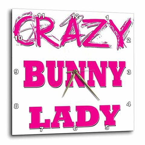 3Drose Crazy Bunny Lady - Wall Clock, 10 By 10-Inch (Dpp_174959_1)