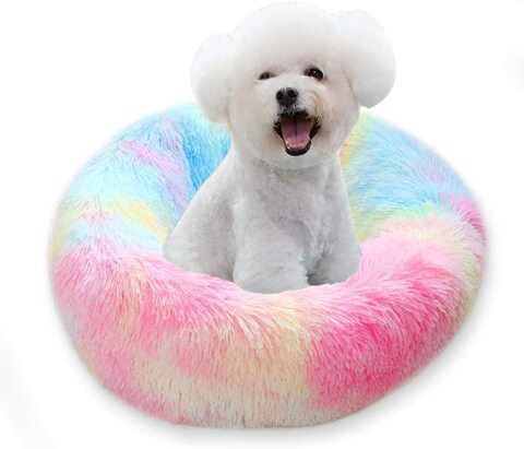 Aiwanto Cat Bed Dog Bed Pet Bed Cat Soft Bed Pet Soft Bed Round Plush Cushion for Small Pets, Pluffy Mat Dog Sofa, Comfy Indoor Cat House Self-Warming Bedding (31.5)