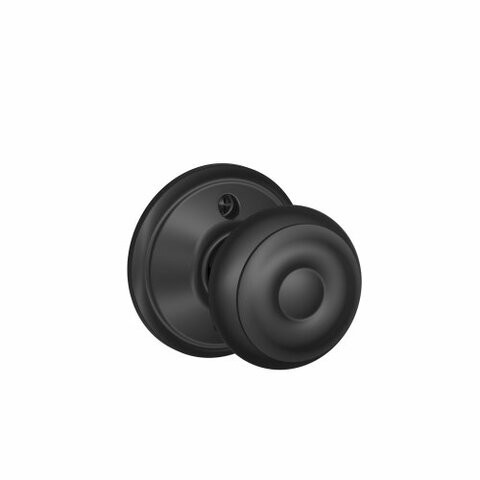 SCHLAGE Georgian Knob Non-Turning Lock, Matte Black (F170 Geo 622)