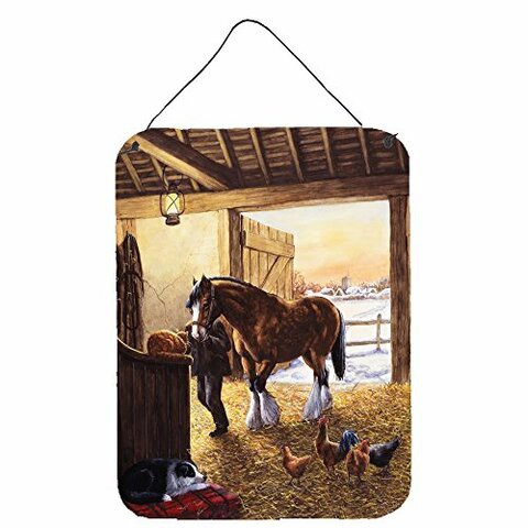 Caroline&#39;s Treasures Bdba0291Ds1216 Cydesdale In The Stable Wall Or Door Hanging Prints, 12X16, Multicolor