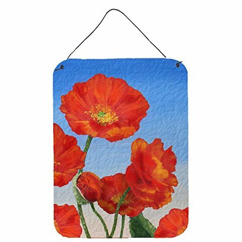 Caroline&#39;s Treasures Jos0273Ds1216 Poppies By Sinead Jones Wall Or Door Hanging Prints, 12X16, Multicolor