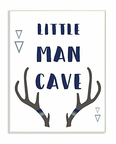 The Stupell Home Decor Collection Stupell Home D Cor Little Man Cave Antlers Typography Wall Plaque Art, 10 X 0.5 X 15, Proudly Made In Usa