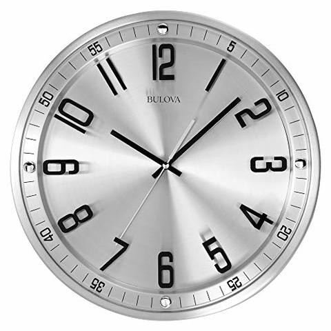 Bulova C4646 Silhouette Wall Clock, Silver