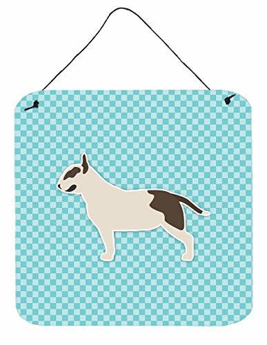 Caroline&#39;s Treasures Bb3778Ds66 Bull Terrier Checkerboard Blue Wall Or Door Hanging Prints, 6X6, Multicolor