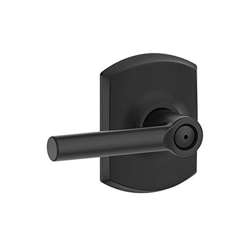 Schlage F40 Brw 622 Grw Greenwich Collection Broadway Privacy Lock Lever, Matte Black