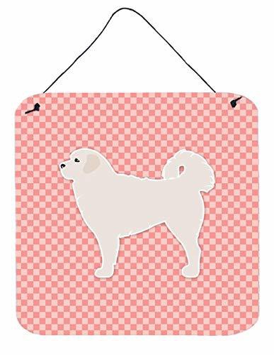 Caroline&#39;s Treasures Bb3627Ds66 Polish Tatra Sheepdog Checkerboard Pink Wall Or Door Hanging Prints, 6X6, Multicolor