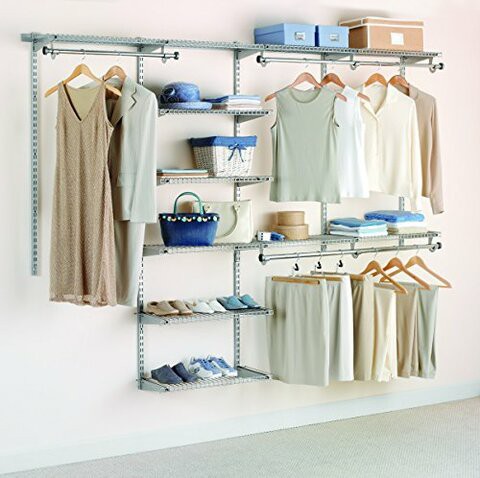 Rubbermaid Configurations Deluxe Custom Closet Organizer System Kit, 4-to-8-Foot, Titanium, FG3H8900TITNM