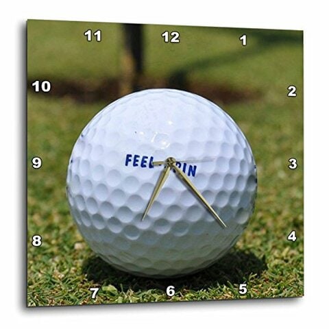 3Drose Dpp_184362_1 Golf Ball On The Green Design Print Wall Clock, 10 X 10