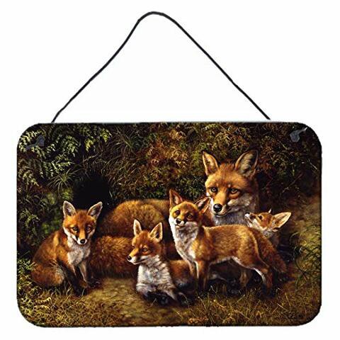 Caroline&#39;s Treasures Bdba0090Ds812 Fox Family Foxes By Daphne Baxter Wall Or Door Hanging Prints, 8X12, Multicolor