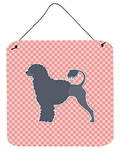 Caroline&#39;s Treasures Bb3668Ds66 Portuguese Water Dog Checkerboard Pink Wall Or Door Hanging Prints, 6X6, Multicolor