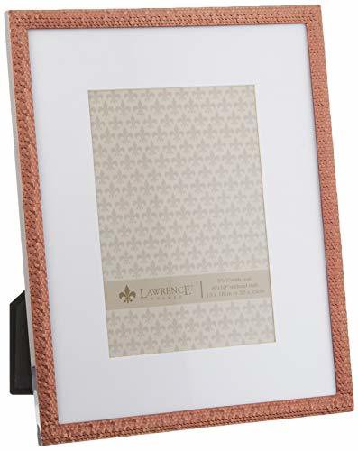 Lawrence Frames Rose Shimmer Metal, Holds 5 By 7-Inch Picture Frame With Mat And 8 By 10-Inch Without Mat, Gold