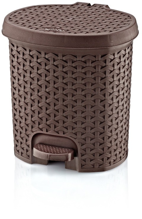 Hobby Life Rattan Pedal Dustbin 5.5 LT Chocolate