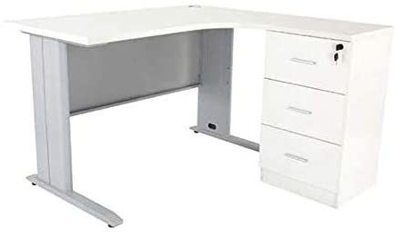 Mahmayi Stazion Modern Office Workstation Desk -W120Cms X D120Cms X H75Cms (White)