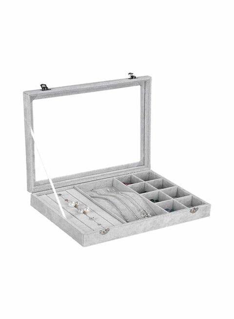 East Lady Velvet Jewelry Box Grey