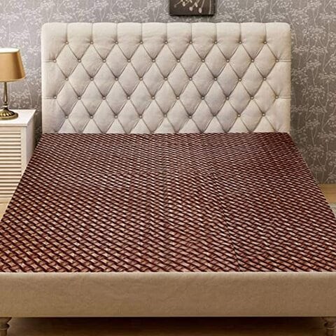 Kuber Industries Wooden Design PVC Waterproof Mattress Protector Sheet - Brown