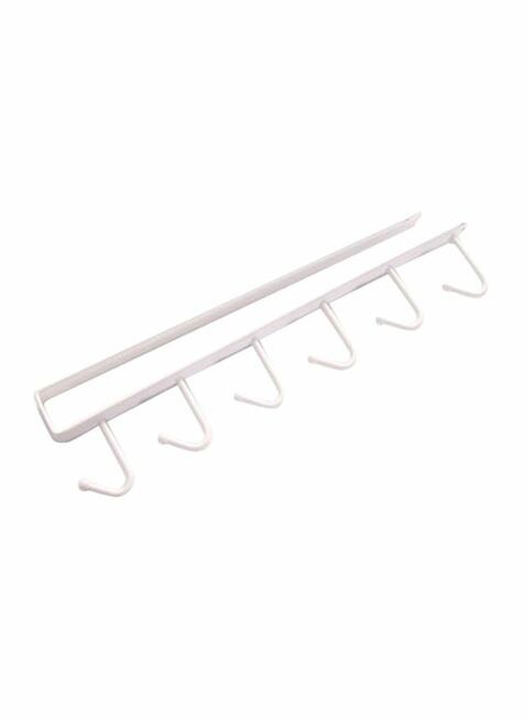 East Lady Cupboard Hanging Hook Rack Holder White 26 x 6.5 x 2.2cm