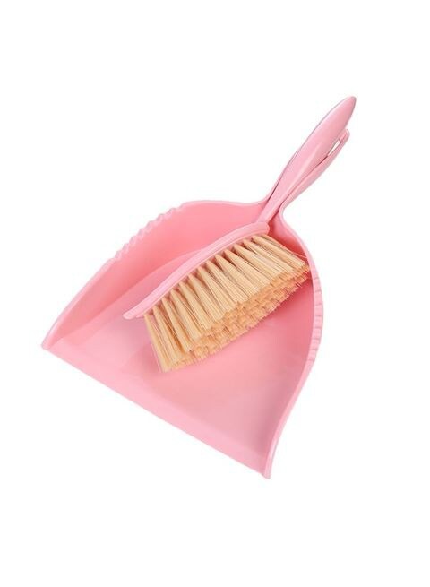 Goldedge Dust Pan And Hand Brush Pink 30cm