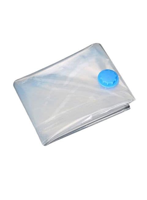 Generic Foldable Vacuum Seal Compressed Organizer Bag Clear/Blue