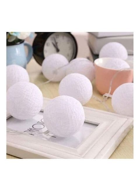 Generic Cotton Ball LED String Decoration White