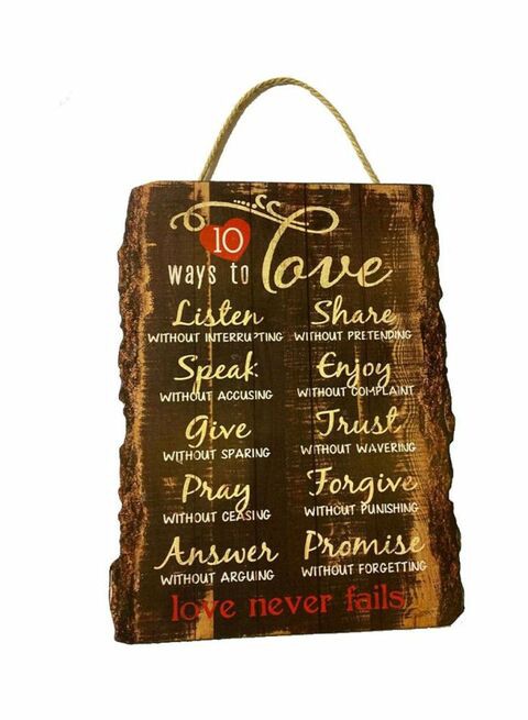 East Lady 10 Ways To Love Themed Wall Hanging Brown/Yellow/Red 40x30cm