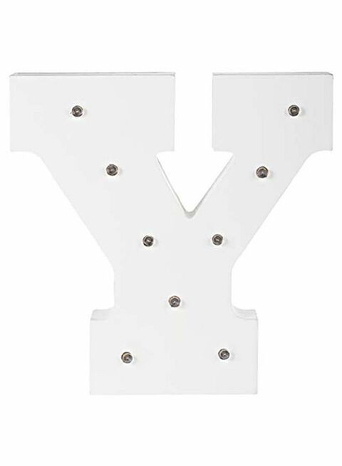 East Lady Letter Y Shaped Decorative LED Light White 16 x 16centimeter