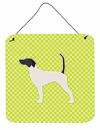 Caroline&#39;s Treasures Bb3795Ds66 English Pointer Checkerboard Green Wall Or Door Hanging Prints, 6X6, Multicolor