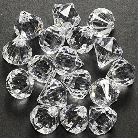 1st Choice 60 Small Clear Crystal Like Drop Ornaments Diamond Shape