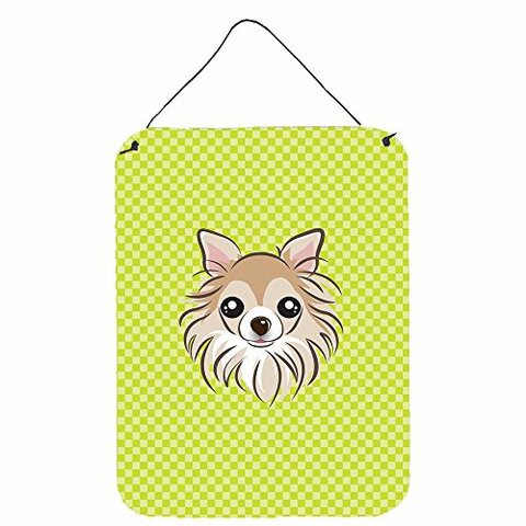 Caroline&#39;s Treasures Bb1313Ds1216 Checkerboard Lime Green Chihuahua Wall Or Door Hanging Prints, 12X16, Multicolor