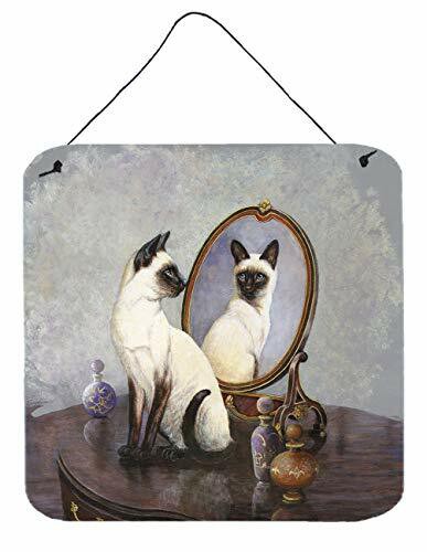 Caroline&#39;s Treasures Bdba0360Ds66 Siamese Reflection By Daphne Baxter Wall Or Door Hanging Prints, 6X6, Multicolor