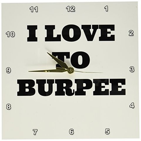 3Drose Dpp_183670_1 I Love To Burpee-Wall Clock, 10 By 10-Inch