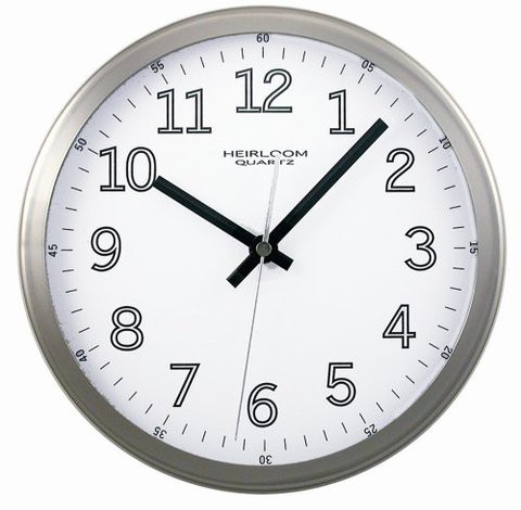 Timekeeper 9&quot; Clock With Brushed Silver Metal Rim