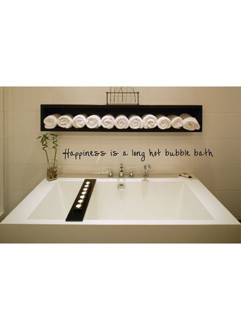 Spoil Your Wall Bathroom Quotes Black 75x15cm