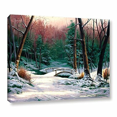 Tremont Hill Egidio Antonaccio &#39;&#39;Winter&#39;s Bridge&#39;&#39; Gallery Wrapped Floater-Framed Canvas, 18X24