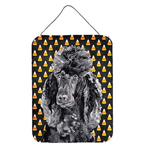 Caroline&#39;s Treasures Sc9650Ds1216 Black Standard Poodle Candy Corn Halloween Wall Or Door Hanging Prints, 12X16, Multicolor