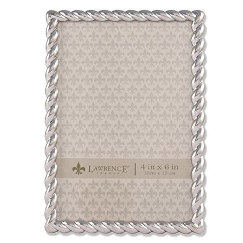 Lawrence Frames 710046 Silver Metal Rope Picture Frame, 4 By 6-Inch