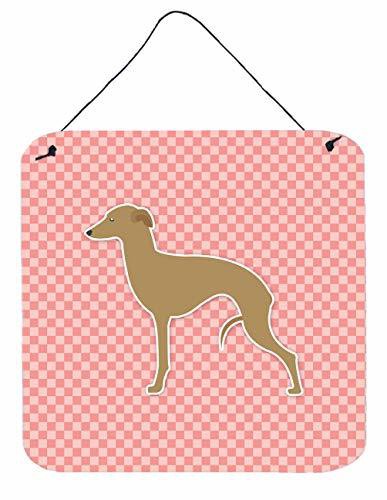 Caroline&#39;s Treasures Bb3614Ds66 Italian Greyhound Checkerboard Pink Wall Or Door Hanging Prints, 6X6, Multicolor