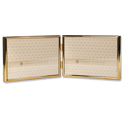 Lawrence Frames 6X4 Hinged Double Simply Gold Metal Picture Frame