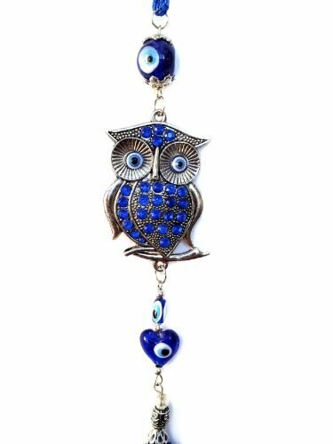 Betterdecor Blue Evil Eye Owl Car Or Wall Decor Charm Hanging For Protection (With A Pouch)-25