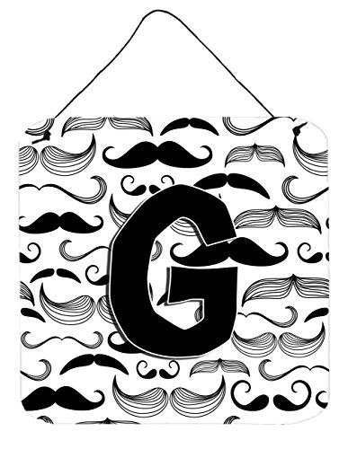 Caroline&#39;s Treasures Cj2009-Gds66 Letter G Moustache Initial Wall Or Door Hanging Prints, 6X6, Multicolor