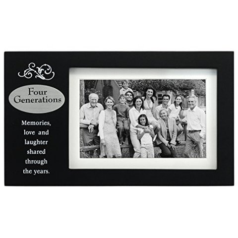 Malden International Designs Four Generations With Verse Plaque Picture Frame, 4X6, Black