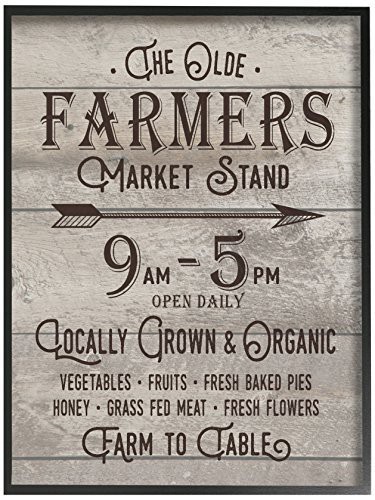 The Stupell Home Decor Collection The Old Farmers Market Stand Vintage Sign Framed Giclee Texturized Art