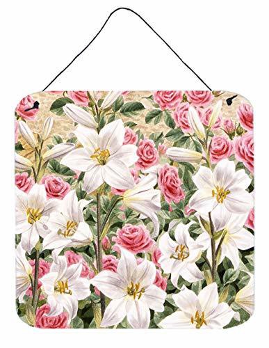 Caroline&#39;s Treasures Asad0115Ds66 Lilies And Roses By Sarah Adams Wall Or Door Hanging Prints, 6X6, Multicolor