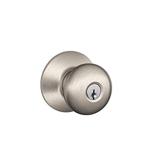 Schlage F80-Ply Plymouth Storeroom Door Knob Set, Satin Nickel