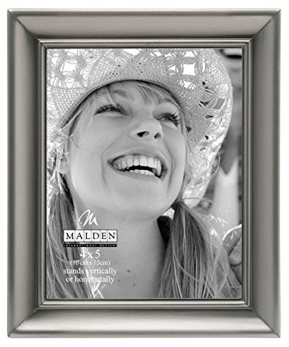 Malden International Designs Concourse Pewter Metal Picture Frame, 4X5, Silver