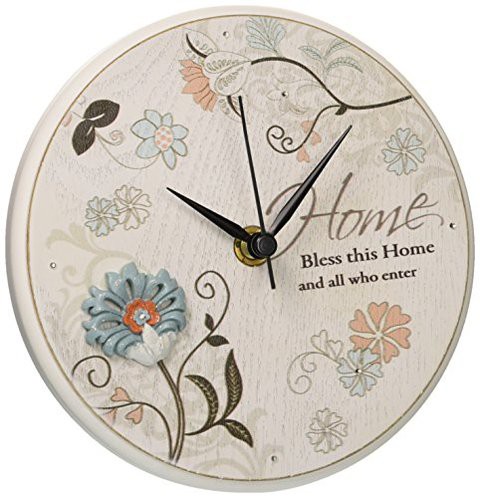 Pavilion Gift Company Mark My Words Home Sentiment Self Standing Wall Mount Clock, 6-Inch, Round