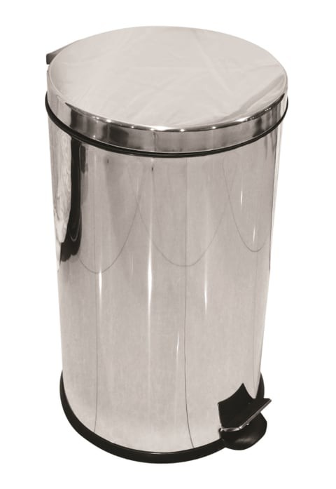 AKC Stainless Steel Dust Bin Metallic Silver 20L