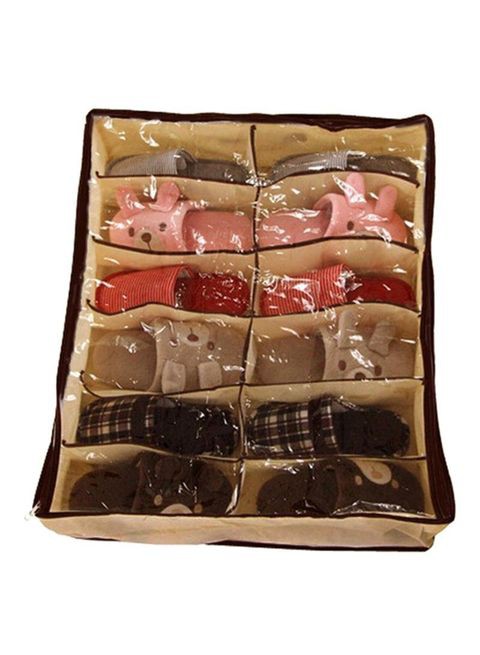 Generic - Shoe Organizer Box Beige/Black 66X55X13 Centimeter