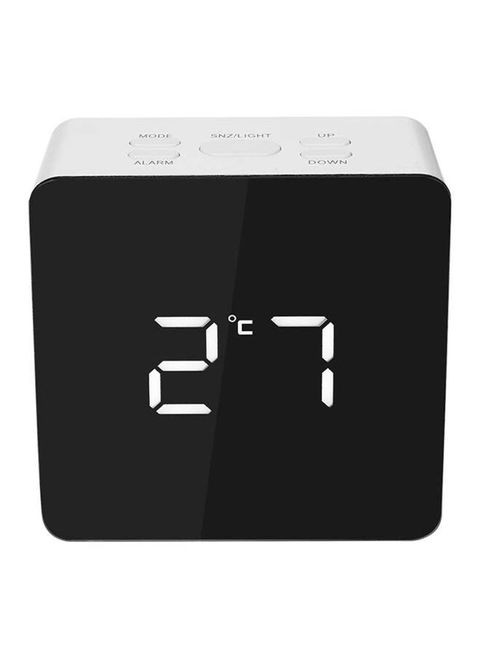 Anself Led Digital Desktop Mirror Alarm Clock Black/White