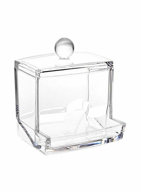 East Lady Acrylic Cotton Swab Storage Case Clear