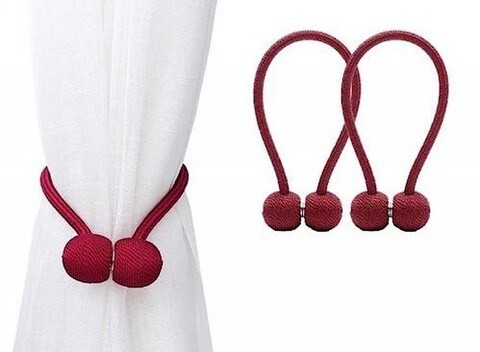 Deals For Less - Magnetic Tieback , Curtain Holder , Maroon  Color